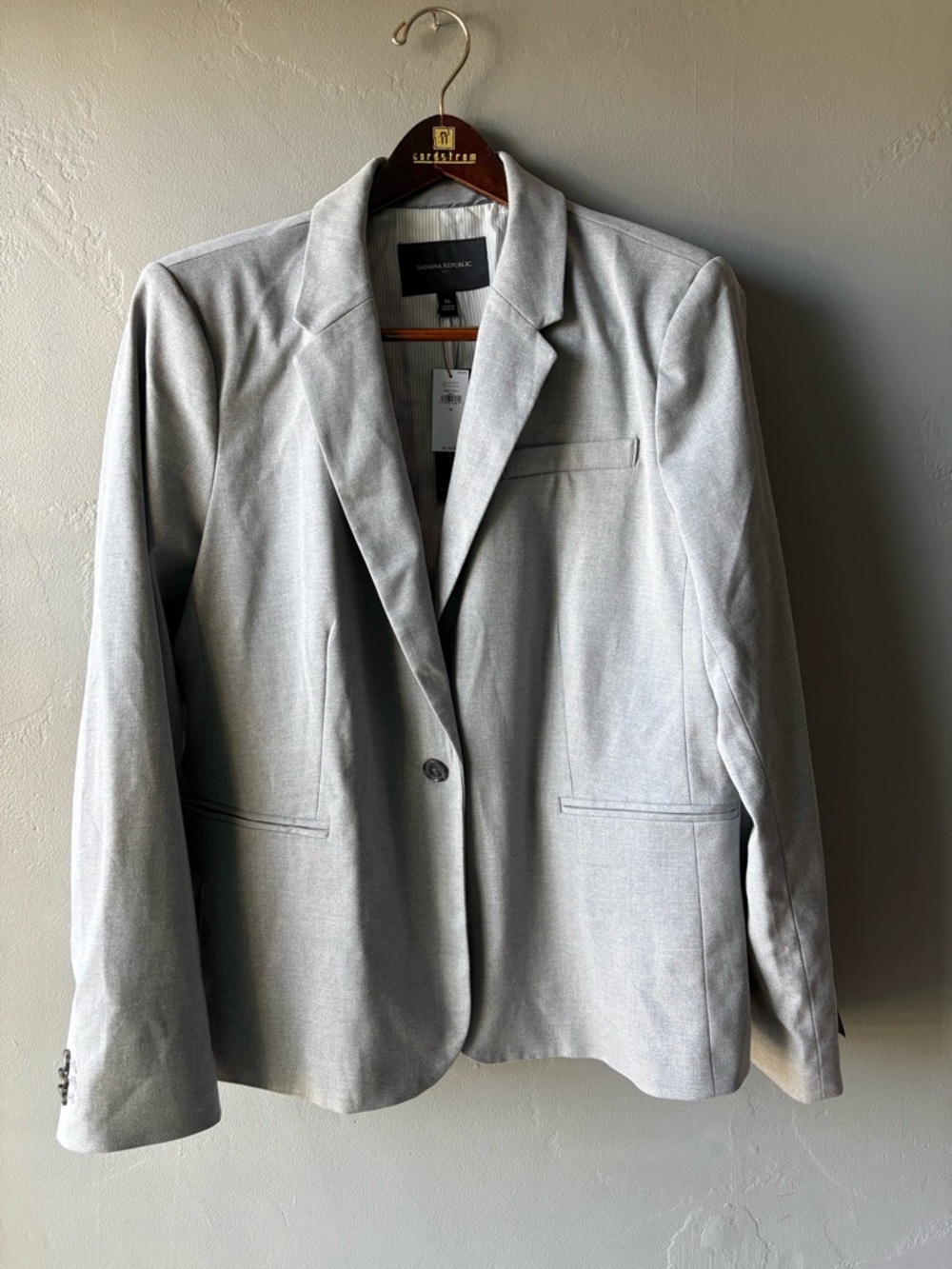Banana Republic Gray Blazer ~ Size 16 NWT